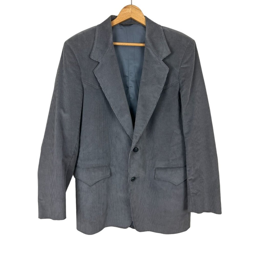 Vintage Pioneer Wear Corduroy Sport Blazer Jacket Men 42L Elbow Patch Western
